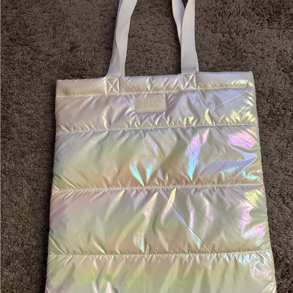 Bath & Body Works Iridescent Quilted Tote